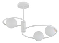 Grand plafonnier Blanc Métal Verre L:64 cm G9 Moderne