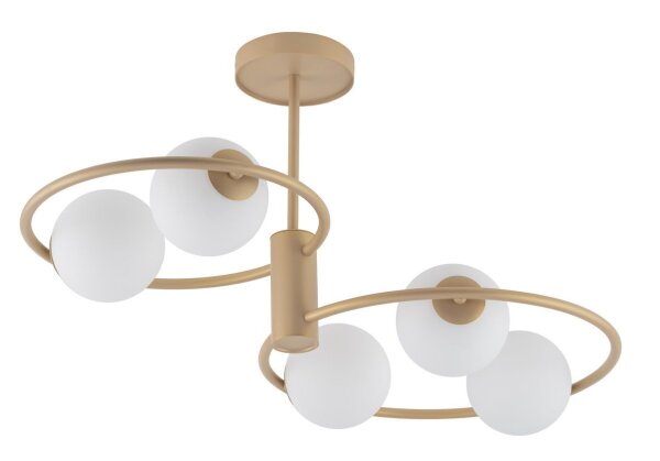 Gemütliche Deckenlampe Glas Kugel Metall L:70 cm G9