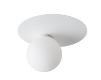 Plafonnier blanc métal verre...