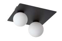Plafonnier noir verre métal 2flmg G9 cosy