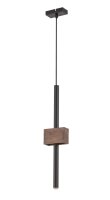 Moderne Pendelleuchte Metall Holz Schwarz G9 wohnlich