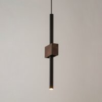 Moderne Pendelleuchte Metall Holz Schwarz G9 wohnlich
