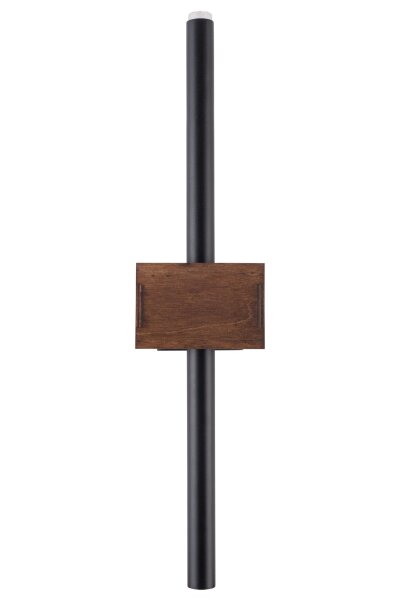 Schwarze Wandleuchte Metall Holz G9 B:11 cm wohnlich