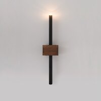 Applique murale noire métal bois G9 L:11 cm...
