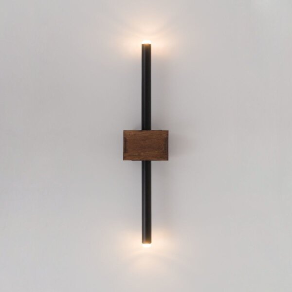 Applique murale moderne bois noir métal G9 H:50 cm