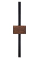 Applique murale moderne bois noir métal G9 H:50 cm