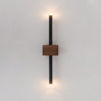 Applique murale moderne bois noir métal G9 H:50 cm