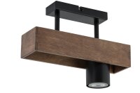 Plafonnier moderne métal bois GU10 L:27 cm...