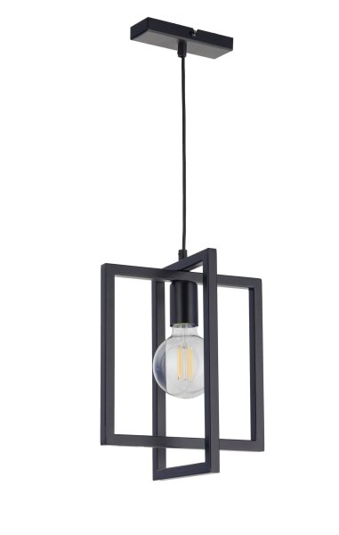 Metall Hängelampe Schwarz bis 0,8 m hängend E27 elegant