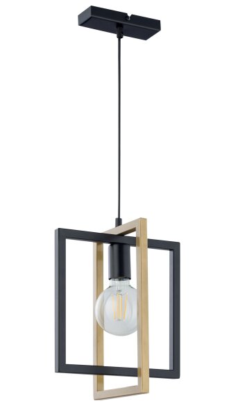Hängeleuchte Modern Metall Schwarz Gold E27 bis 0,8 m