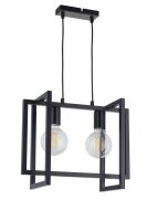 Schwarze Pendelleuchte Metall L:41 cm E27 dekorativ