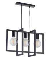 Schwarze Pendelleuchte 3-flammig Metall E27 Modern