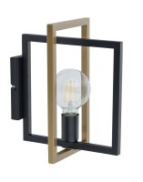 Metall Wandleuchte Schwarz Gold Modern E27 T:28 cm