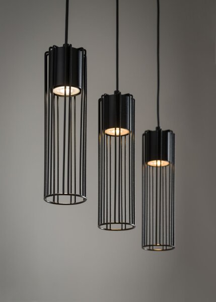 Suspension décorative Noir Métal GU10 3-flamme