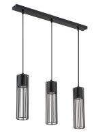 Suspension d&eacute;corative Noir M&eacute;tal GU10 3-flamme