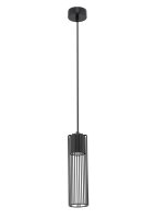 Cylindre Lampe &agrave; suspendre Noir M&eacute;tal rond...