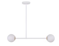 Wei&szlig;e Deckenleuchte Metall Glas 2-flmg 80 cm blendarm