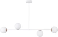 Deckenleuchte Metall Wei&szlig; Glas G9 L:68 cm blendarm