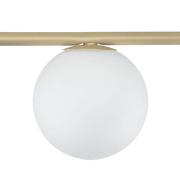 Gold Deckenlampe Metall Glas satiniert G9 5-flammig