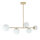 Gold Deckenlampe Metall Glas satiniert G9 5-flammig