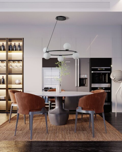 Kugel Pendelleuchte Schwarz Weiß Glas Metall G9 Ø68 cm