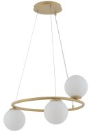 Runde Pendelleuchte Metall Glas Gold &Oslash;48 cm dekorativ