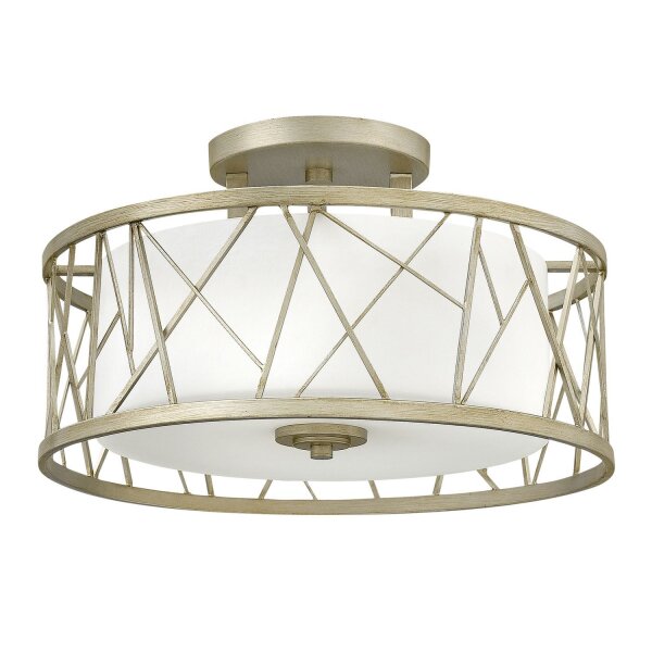 Noble plafonnier RYAN feuille dargent Ø51cm Lampe