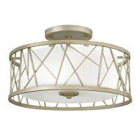 Noble plafonnier RYAN feuille dargent Ø51cm Lampe