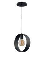 Lampe &agrave; suspendre en m&eacute;tal noir E27 L:25 cm...