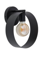 Applique en m&eacute;tal noir Ring Design E27 H:29 cm