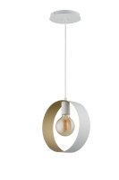 Lampe &agrave; suspendre moderne blanc or E27...