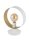 Metall Tischlampe Wei&szlig; Gold Ring &Oslash;25 cm H:32 cm