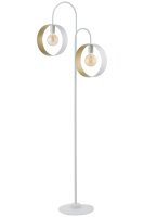 Grand lampadaire m&eacute;tal 164 cm blanc or anneaux...