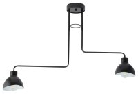 Plafonnier à 2 flammes blanc noir E27 L:93 cm...
