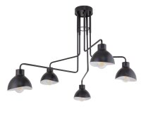 Grand plafonnier multi-flamme noir blanc L:104 cm
