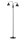 Lampadaire noir métal blanc grand 162 cm E27 Lire