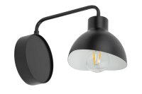 Schwarze Wandlampe Wei&szlig; Metall H:19 cm E27 stylisch