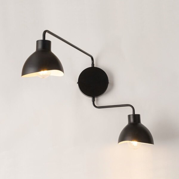 Applique murale multi-flamme Noir Blanc E27 H:44 cm élégant