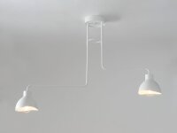 Plafonnier blanc métal 2flmg E27 jusquà 60W...