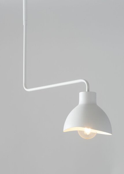 Plafonnier blanc métal E27 H:60 cm remarquable