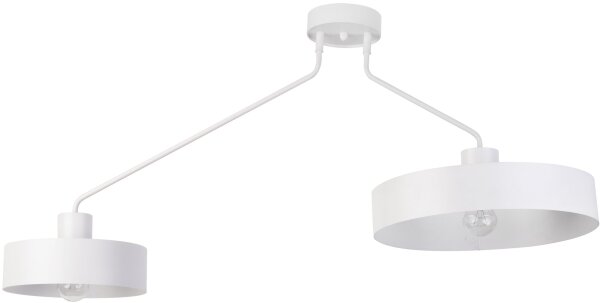 Deckenleuchte Weiß Metall 2-flammig E27 L:104 cm
