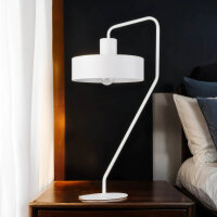 Lampe de chevet rétro Blanc Métal Lecture...