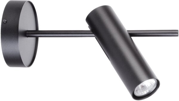 Spot mural noir métal cylindrique GU10 orientable