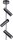 Spot de plafond noir 3 flammes m&eacute;tal GU10 orientable
