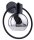 Petite applique M&eacute;tal Noir Argent Verre L:25 cm