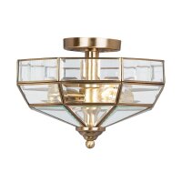 Deckenleuchte HESU Antik Messing Ø32cm 2xE27 Lampe