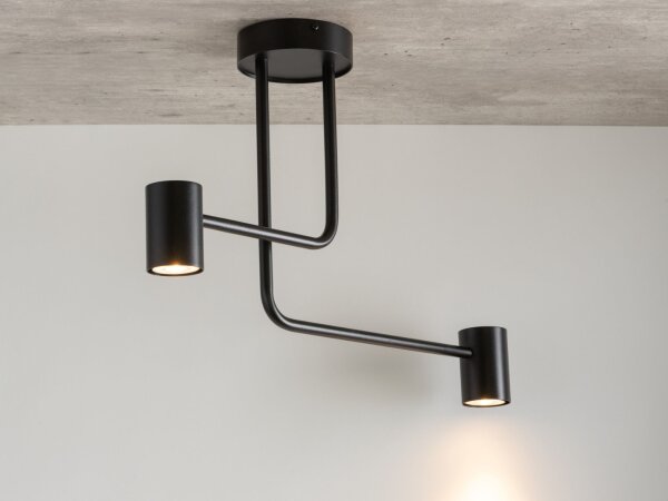 Schwarze Deckenleuchte Metall GU10 L:60 cm akzentuiert