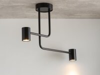 Plafonnier noir métal GU10 L:60 cm accentué