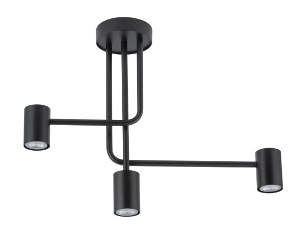 Schwarze Deckenlampe GU10 Zylinder L:60 cm Metall