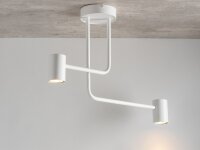 Plafonnier blanc métal 2 flammes accentuées...